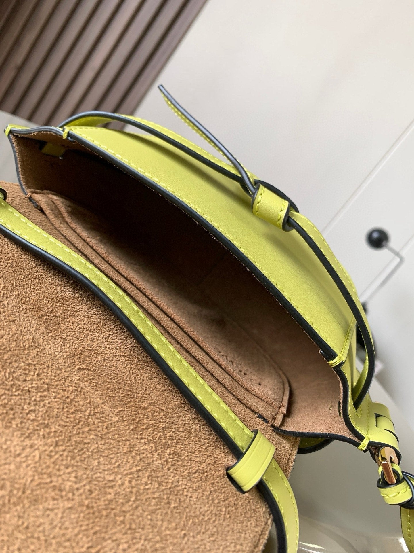 Loewe Mini Gate Dual Bag Lime Green Calfskin