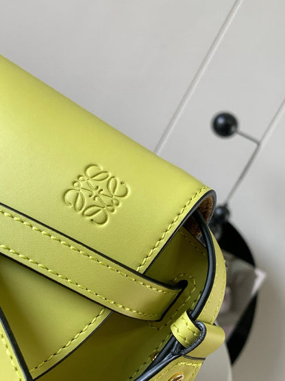 Loewe Mini Gate Dual Bag Lime Green Calfskin