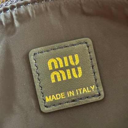 Miu Miu Adventure Nappa Canvas Bucket Bag 22 Blue in Fabric 285320