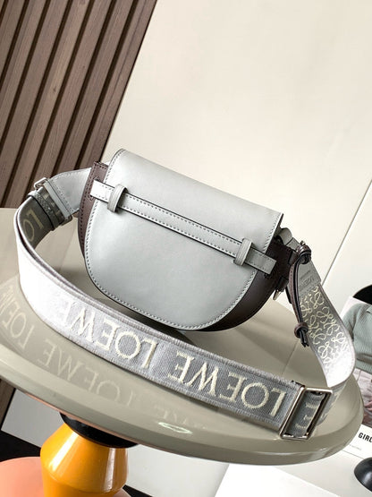 Loewe Mini Gate Dual Bag Light Grey Calfskin