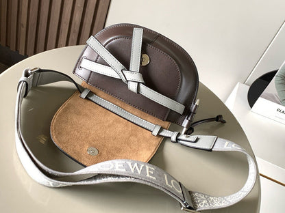Loewe Mini Gate Dual Bag Light Grey Calfskin