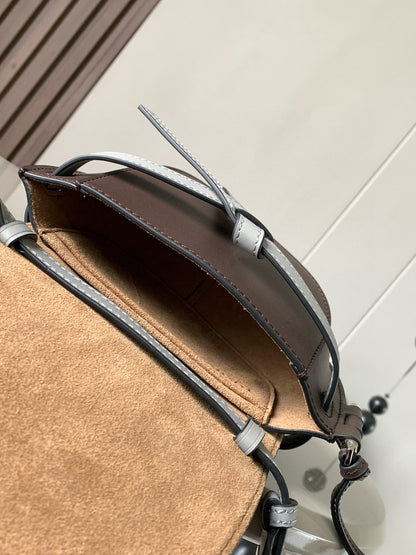 Loewe Mini Gate Dual Bag Light Grey Calfskin