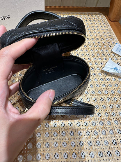 YSL Mini Vanity 12 Black Quilted Calfskin