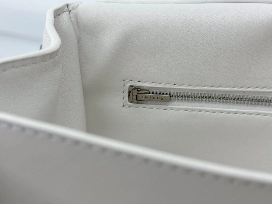 Balenciaga Small Bag 29 White Calfskin Sliver Hardware