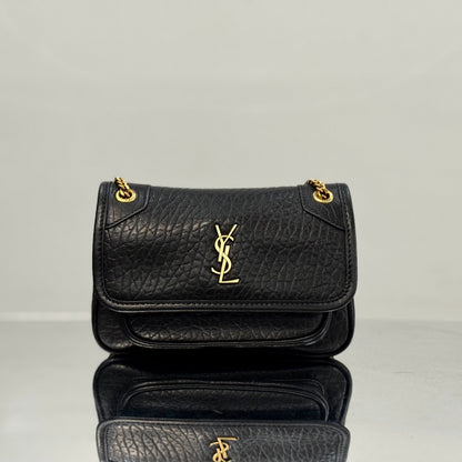 YSL Niki Mini Handbag 18 Black Lambskin Sliver Hardware