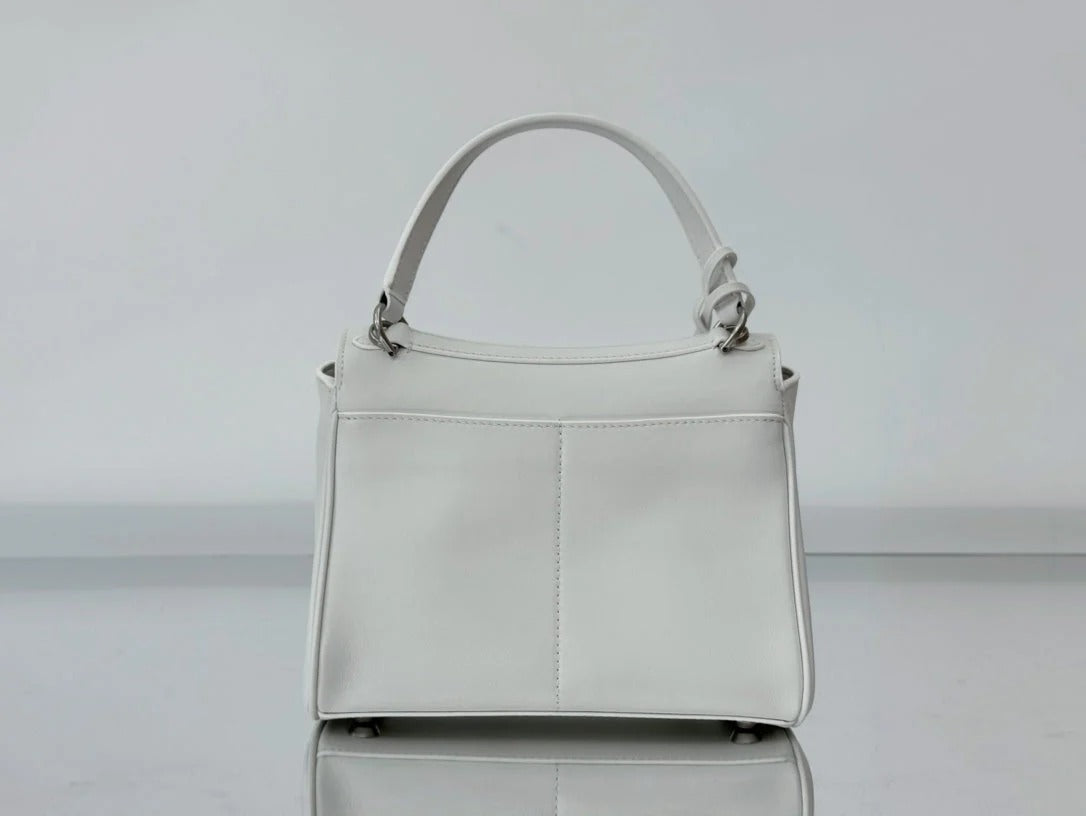 Balenciaga Mini Bag 22 White Calfskin Sliver Hardware