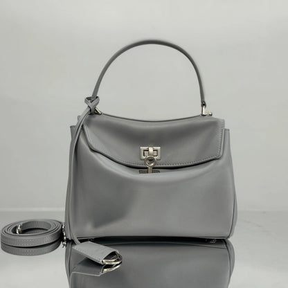 Balenciaga Medium Bag 35 Gray Calfskin Sliver Hardware