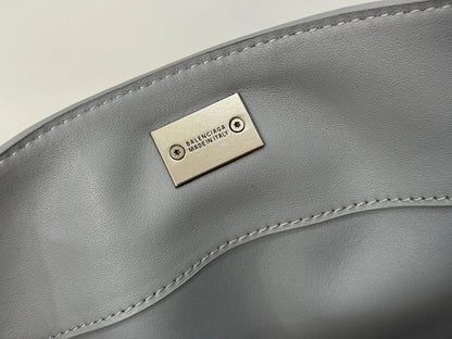 Balenciaga Medium Bag 35 Gray Calfskin Sliver Hardware