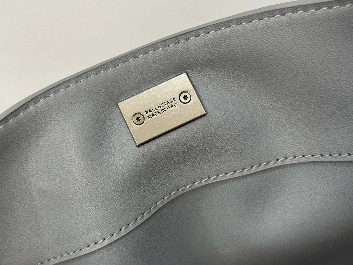 Balenciaga Mini Bag 22 Gray Calfskin Sliver Hardware