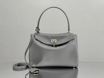 Balenciaga Mini Bag 22 Gray Calfskin Sliver Hardware