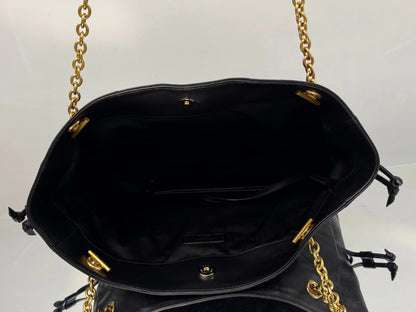 YSL Small Tote Bag 29 Black Caflskin