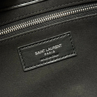 YSL Le 5 À 7 Hobo Bag 25cm Black with Silver hardware in Cowhide 285552