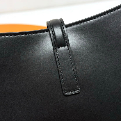 YSL Le 5 À 7 Hobo Bag 25cm Black with Silver hardware in Cowhide 285552