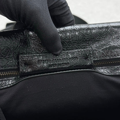 Balenciaga Le City Small Flap Messenger Bag Black Oil Wax Leather