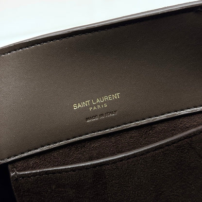 YSL Le 5 À 7 Bucket Bag 20cm Brown in Suede 285622