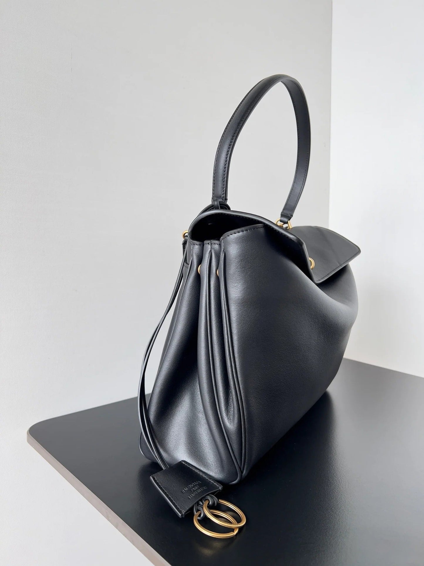 Balenciaga Medium Rodeo Bag 35 Black Calfskin Gold Hardware