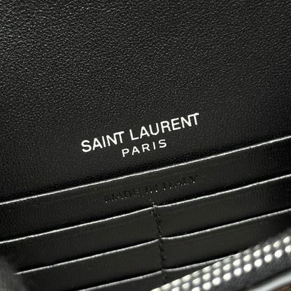 YSL Sunset Bag 19cm Black in Crocodile Pattern 285683