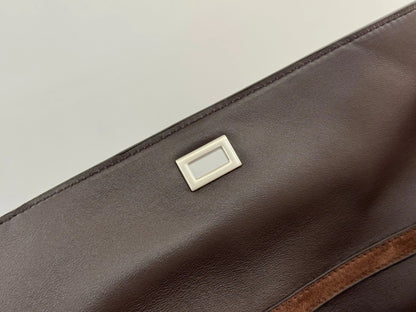 Balenciaga Large Rodeo Bag 40 Coffee Brown Suede Sliver Hardware