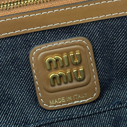 Miu Beau Small Bag 28cm Dark Blue Cotton 257970