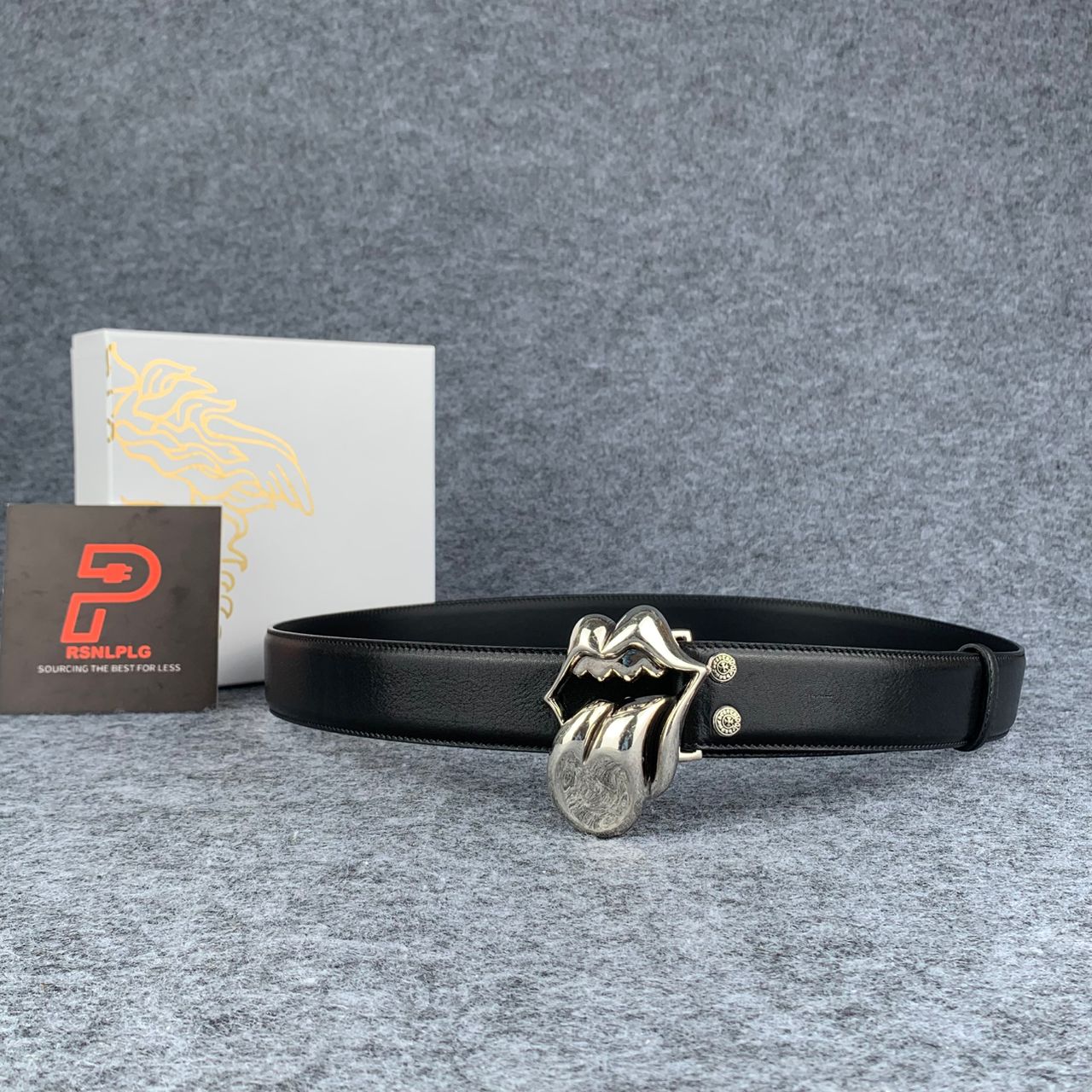 Chrome Hearts Rolling Stones Leather Belt