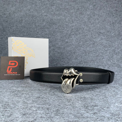 Chrome Hearts Rolling Stones Leather Belt