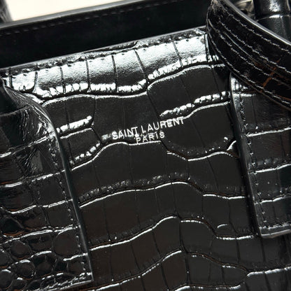 YSL Sac de Jour Baby 26cm Black in Crocodile-patterned Cowhide 285793
