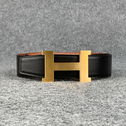 H Constance Reversible Leather Belt ´Black/Chocolate Brown´
