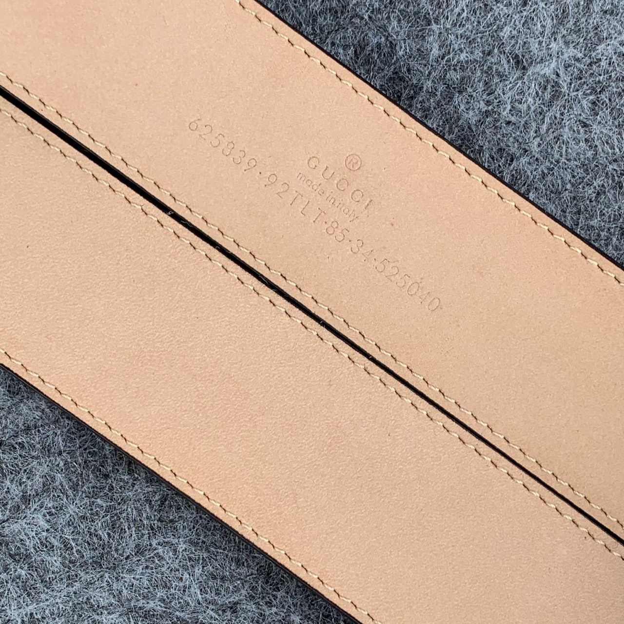 GG Leather Belt with Double G Buckle, 1.5” Width 'Brown'