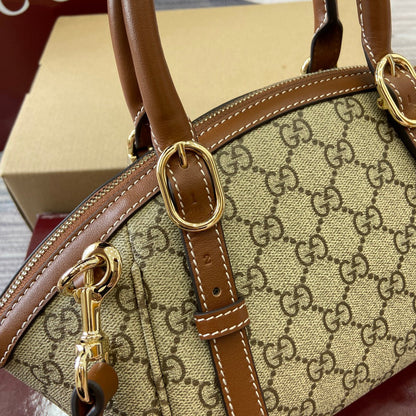 GG Padlock 31 Bag Beige Brown Canvas Leather 339644