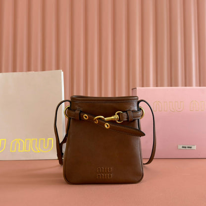 Miu 5NR461 Pouch Brown Cowhide 285381