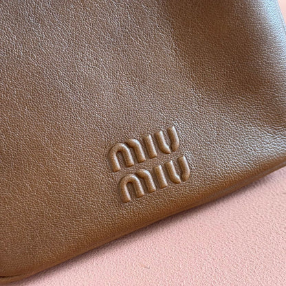 Miu 5NR461 Pouch Brown Cowhide 285381