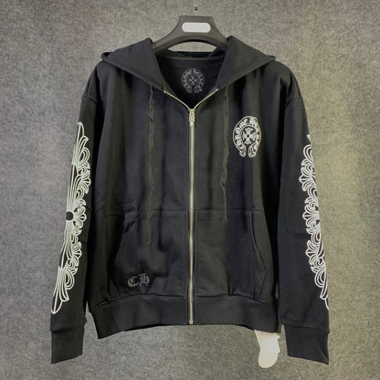 Chrome Hearts Las Vegas Exclusive Horse Shoe Zip Up Hoodie 'Black'