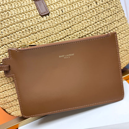 YSL 5A7 Large Bag 30cm Beige Raffia