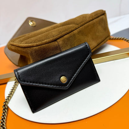 YSL Loulou Mini Bag 20cm Brown Coffee Suede 285679
