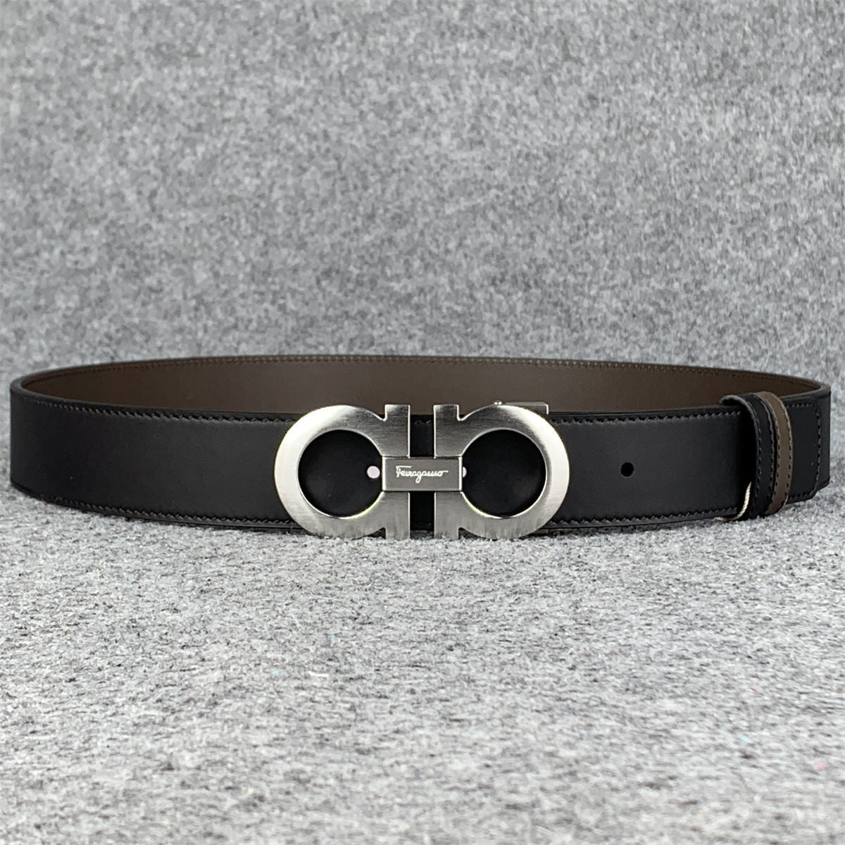Ferragamo Gancini Leather Belt 'Black'