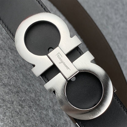 Ferragamo Gancini Leather Belt 'Black'