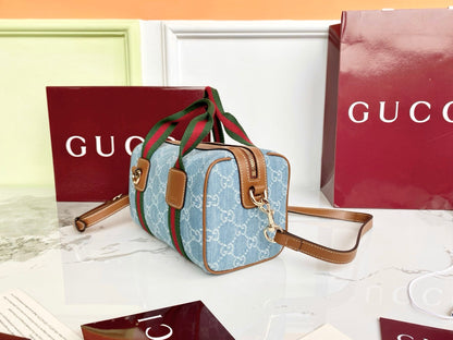 GG 25GG Handbag 20cm Blue Denim Leather 286709