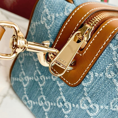 GG 25GG Handbag 20cm Blue Denim Leather 286709