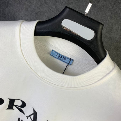 Prada Chenille Logo Sweatshirt 'White'