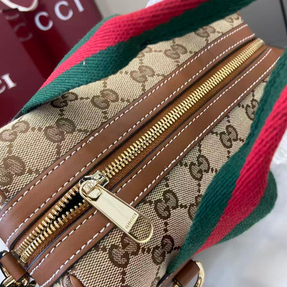 Gucci 25 GG Handbag Beige mix Brown Canvas Leather 288802