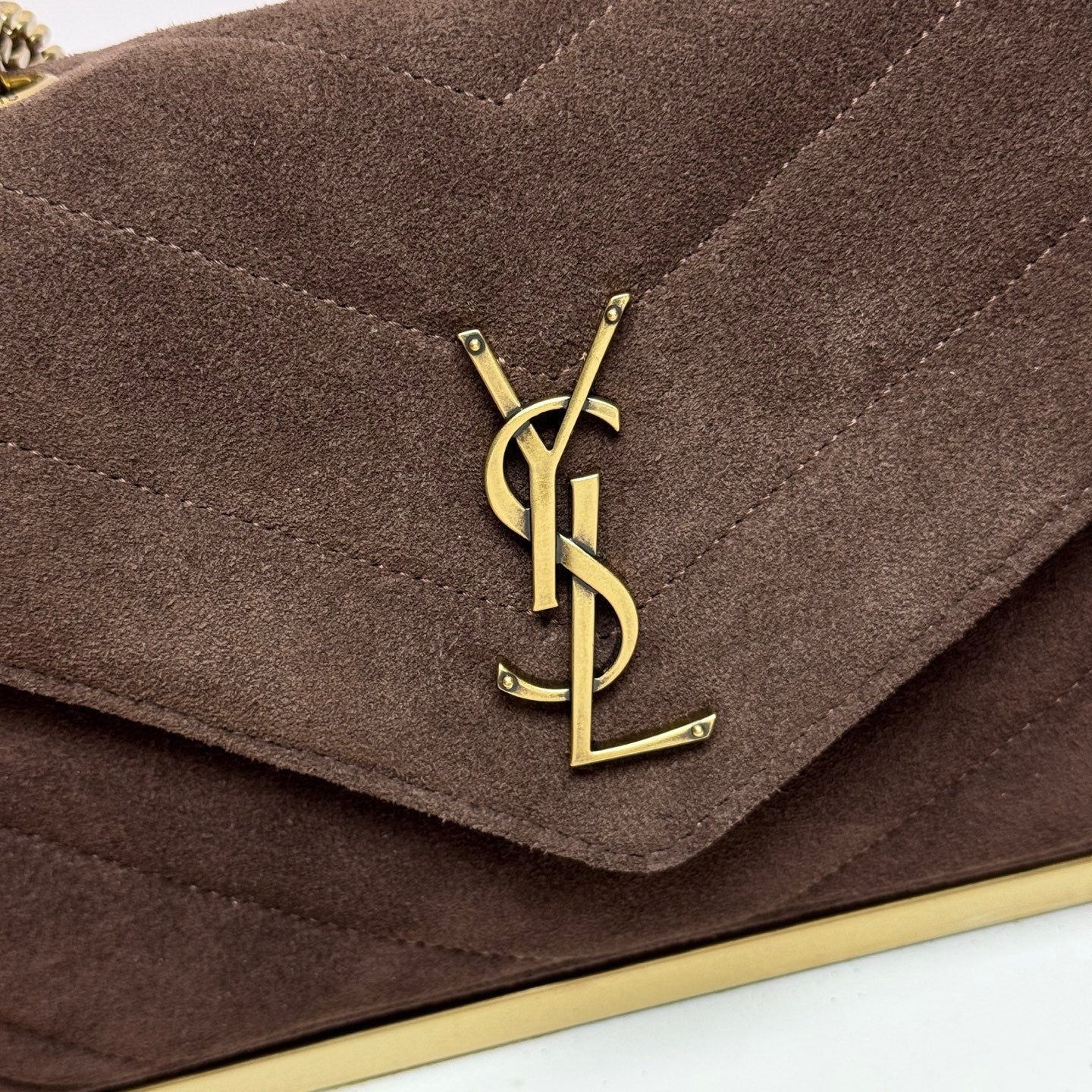 YSL Loulou Small Bag 24cm Coffee Suede 285673