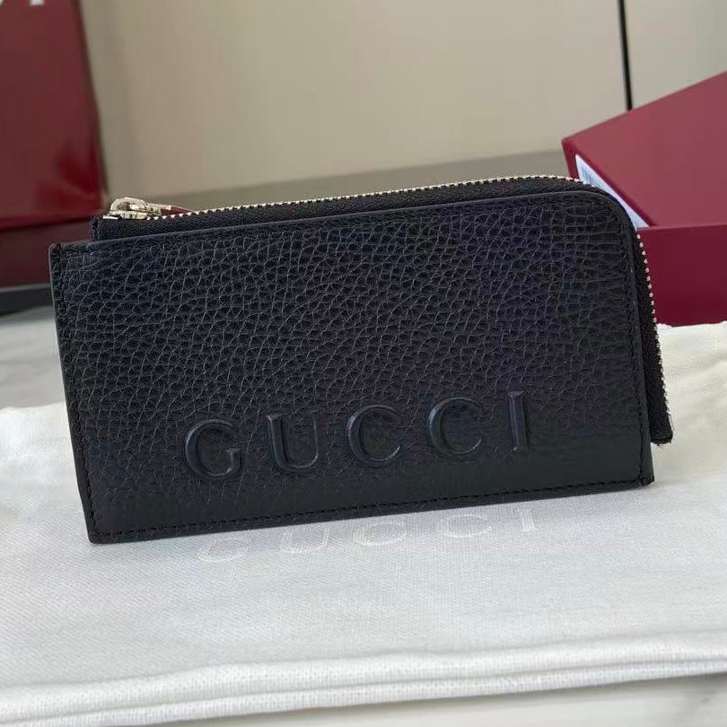 Gucci 25 Wallet 13.5cm Black Grained Cowhide 290505