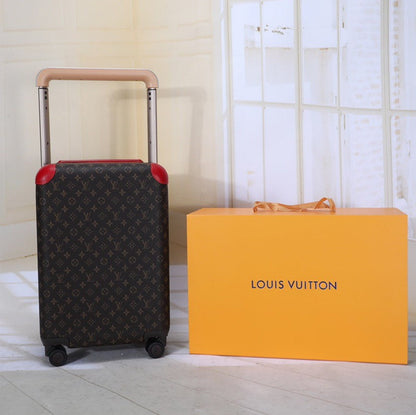 Louis Vuitton Horizon 55 Monogram Suitcase Brown Hot Pink Leather