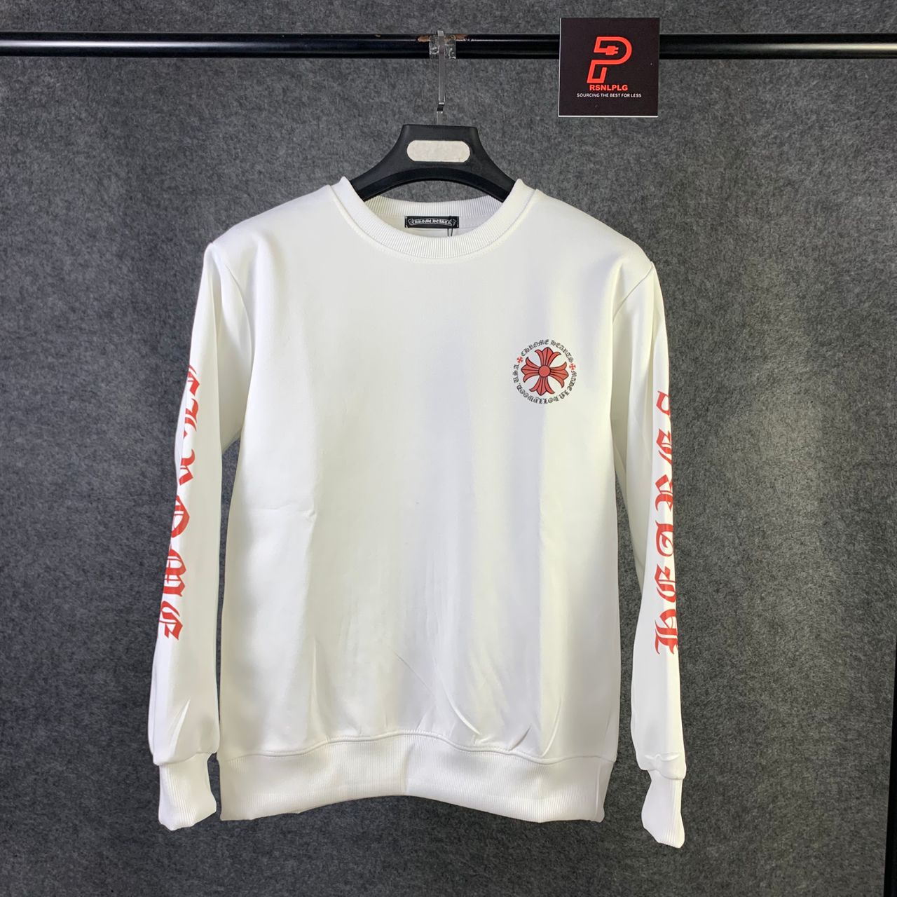 Chrome Hearts Made In Hollywood Plus Cross Long-Sleeve T-Shirt 'White/Red'