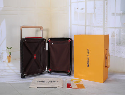 Louis Vuitton Horizon 55 Monogram Suitcase Brown Hot Pink Leather