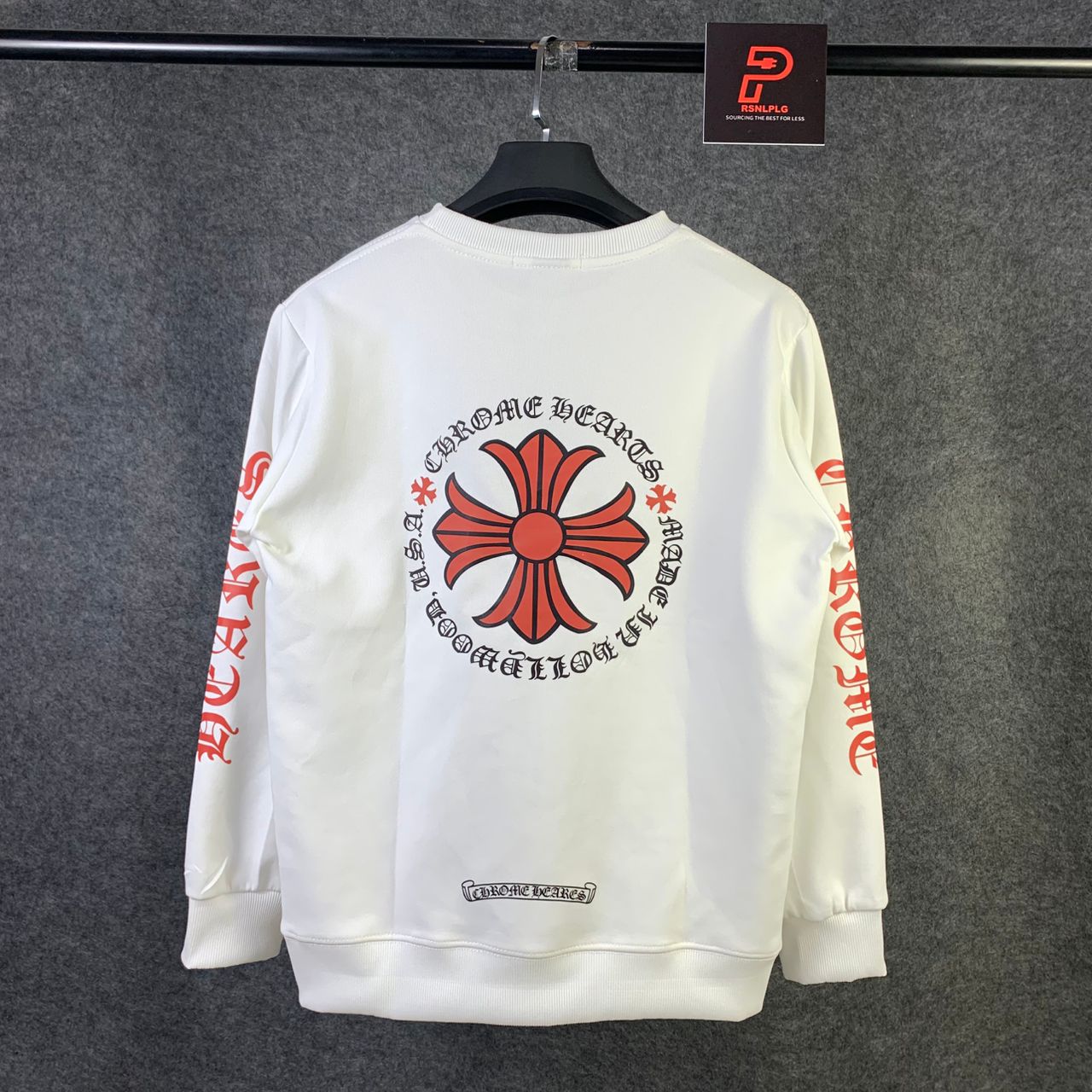 Chrome Hearts Made In Hollywood Plus Cross Long-Sleeve T-Shirt 'White/Red'