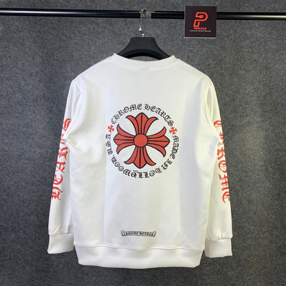 Chrome Hearts Made In Hollywood Plus Cross Long-Sleeve T-Shirt 'White/Red'