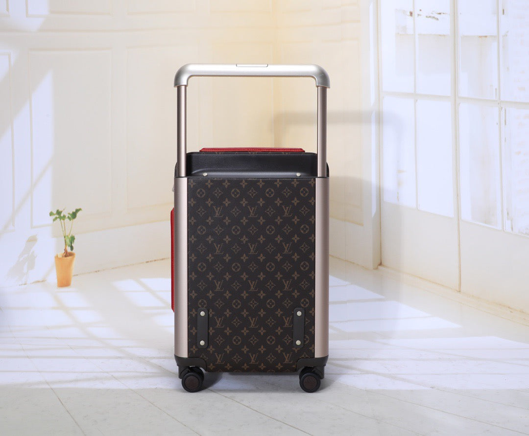 Louis Vuitton Horizon 55 Monogram Suitcase Brown Hot Pink Leather