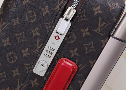 Louis Vuitton Horizon 55 Monogram Suitcase Brown Hot Pink Leather