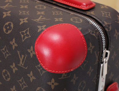 Louis Vuitton Horizon 55 Monogram Suitcase Brown Hot Pink Leather